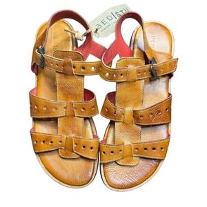 BED|STU Sandals Mens Size 11 Brown Leather Gladiator Strappy Buckle Shoes